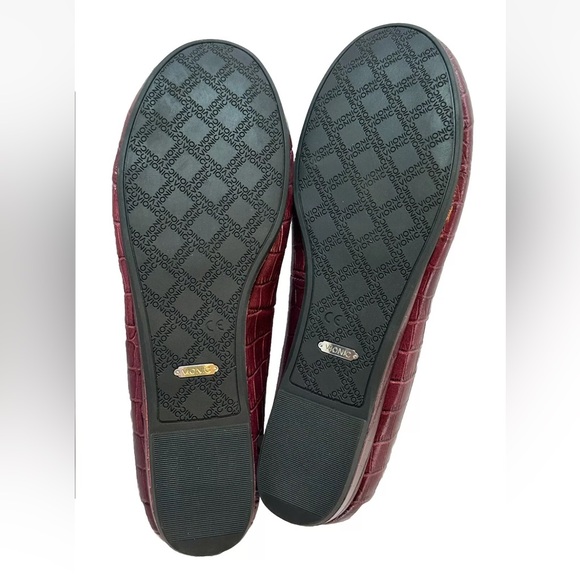 Vionic Orthaheel Lydia Croc Embossed Leather Low Wedge Ballet Flats Shoes Sz 11W - Picture 14 of 15